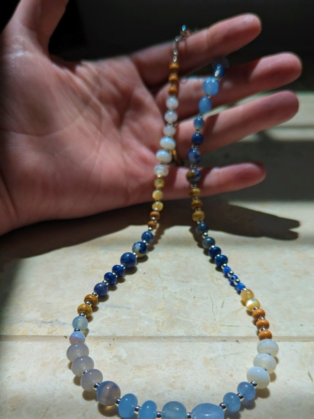 Handmade Coastal Blue Stone Necklace | Artisan Jewelry